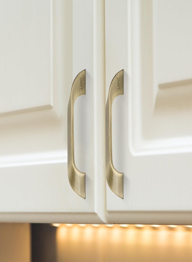 LAPO مقبض خزانة من قطعتين من لابو للمطبخ، مقابض أدراج للخزائن، مقبض نافذة 4 بوصة، مقابض لأبواب وأبواب المعابد والخزائن (96 مم، تشطيب عتيق، ضمان 3 سنوات) - Image 5